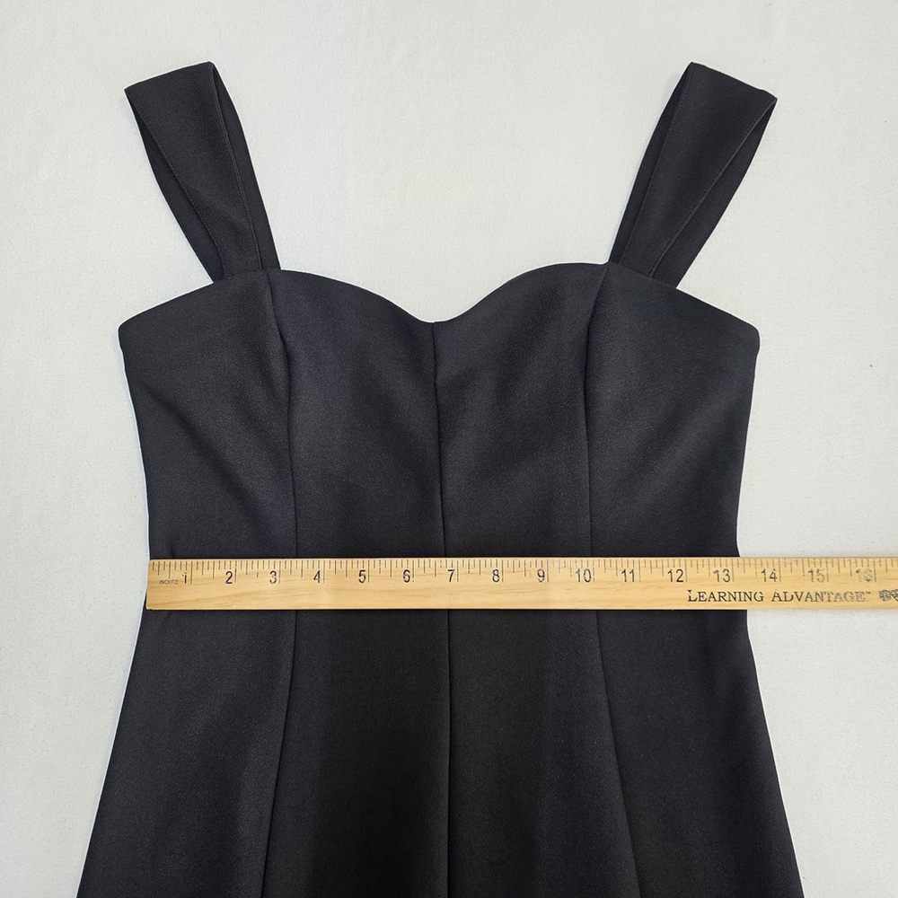Quiet Luxury Abercrombie Fitch Black Midi Dress Women’s M Sweetheart Neck Slit - Picture 7 of 13